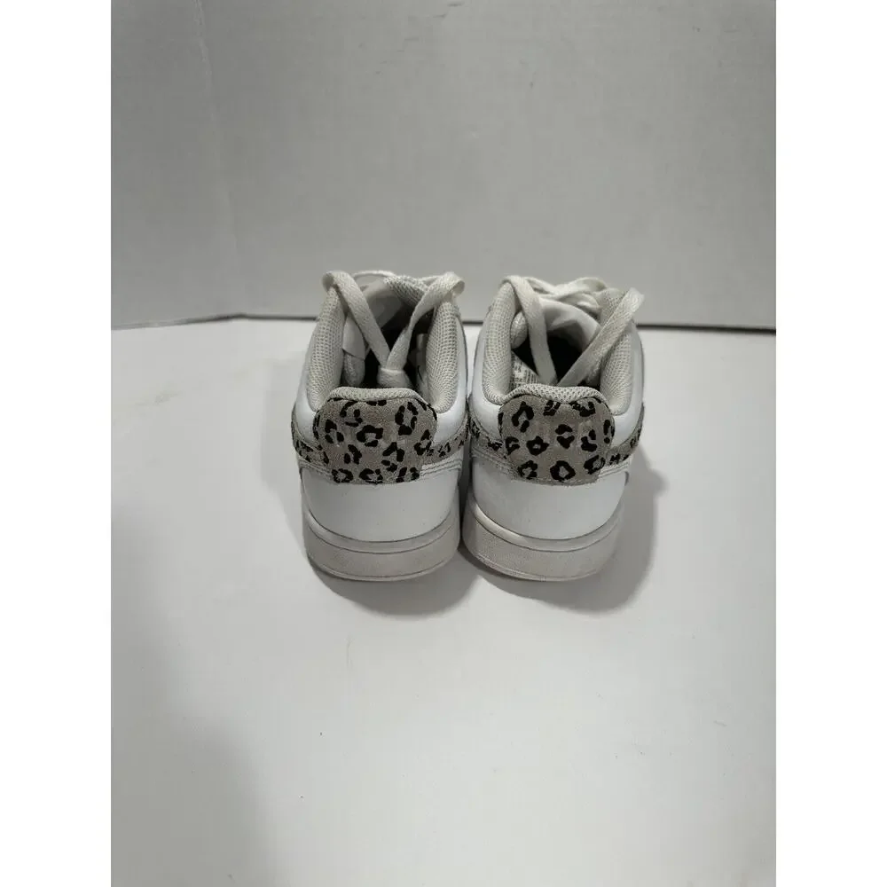 Nike Court Vision Womens Sz 6 Shoes White Brown Classic Low Top Trainer Sneakers